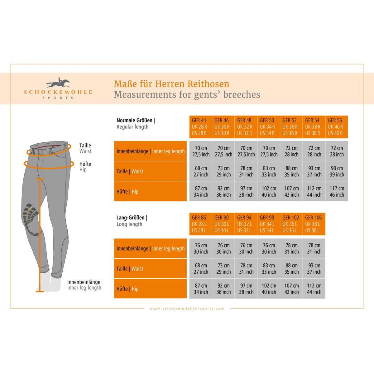 Schockemöhle Reithose Equinox Phoenix Herren Knie Grip Tan