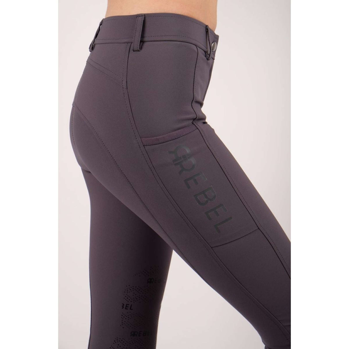 Montar Reithose Echo Rebel Knie Grip Grau