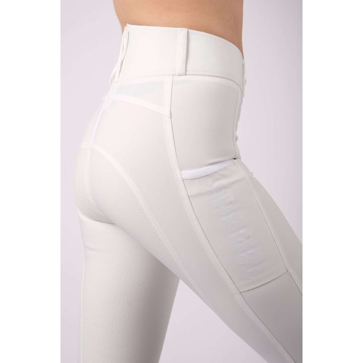 Montar Reithose Highwaist Thigh Pocket Full Grip Weiß