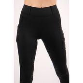 Montar Reitleggings Pull On Rosegold Full Grip Schwarz