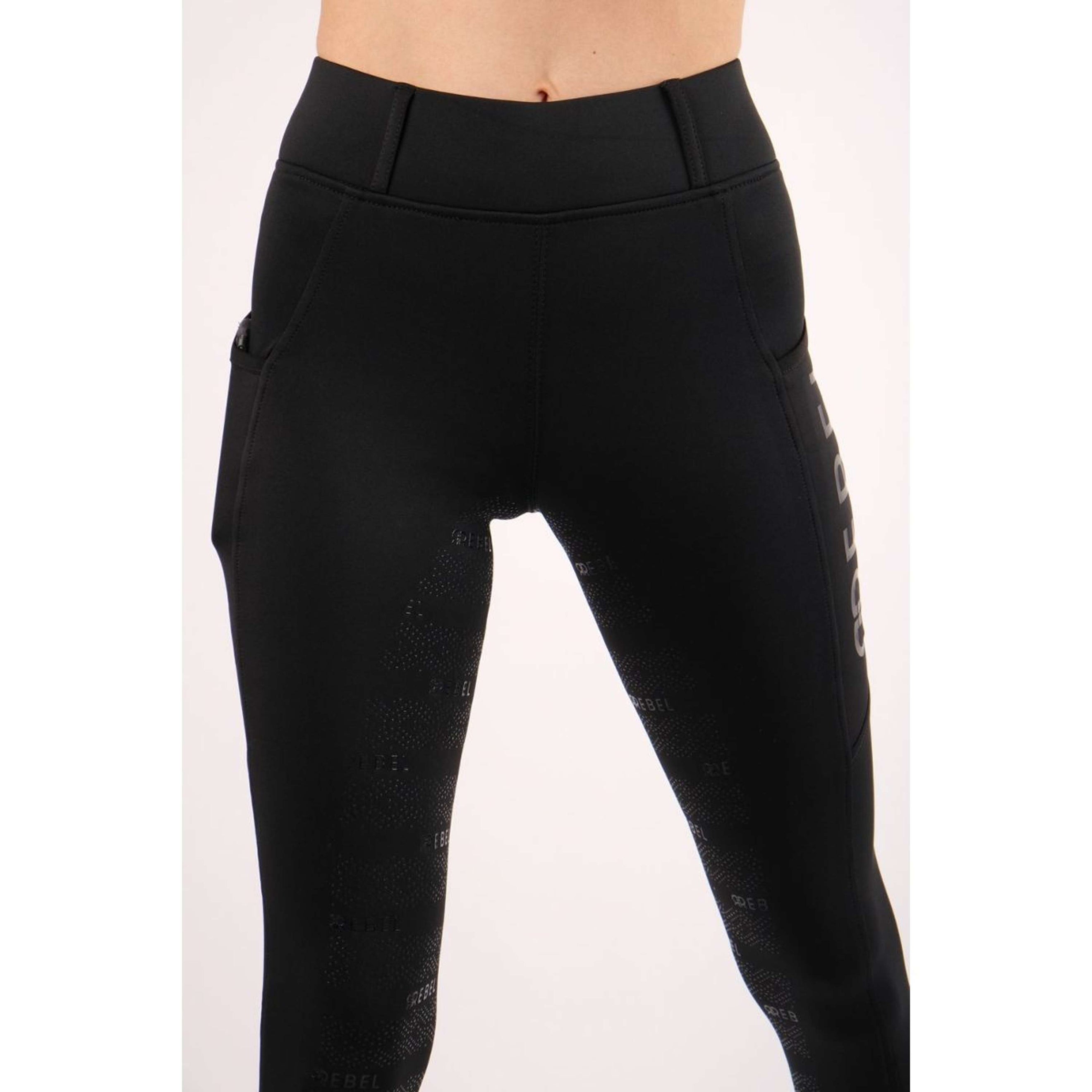 Montar Reitleggings Pull On Classic Thigh Pocket Full Grip Schwarz