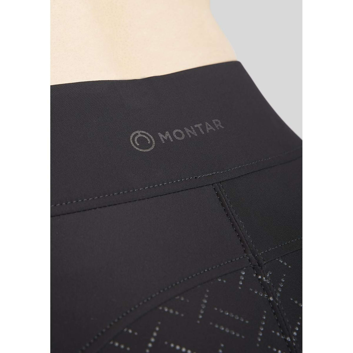 Montar Reitleggings MoRosie Pintucks Crystals Full Grip Schwarz