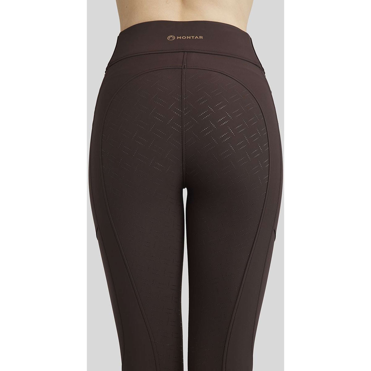 Montar Reitleggings MoRosie Pintucks Crystals Full Grip Braun