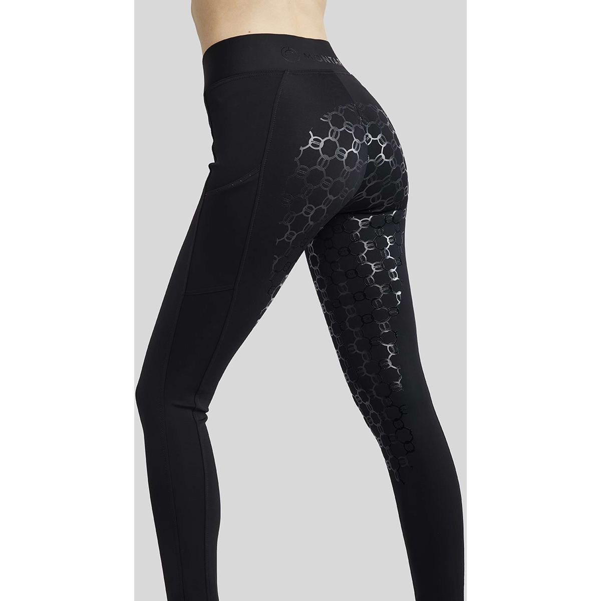 Montar Reitleggings MoChain Deco Full Grip Schwarz