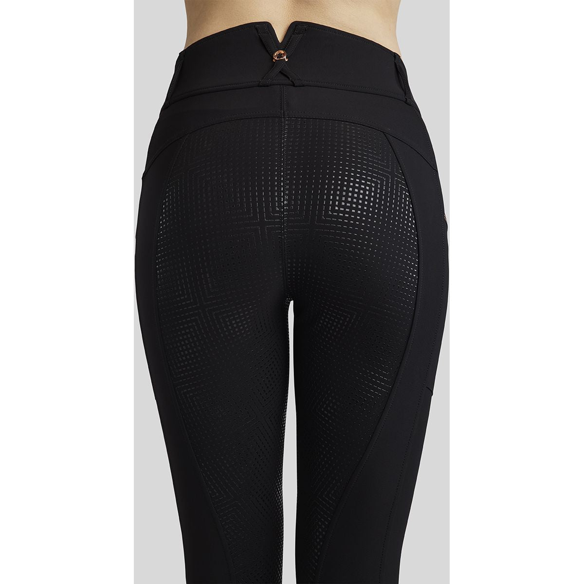 Montar Reitleggings Mirella Rosegold Crystals Full Grip Schwarz