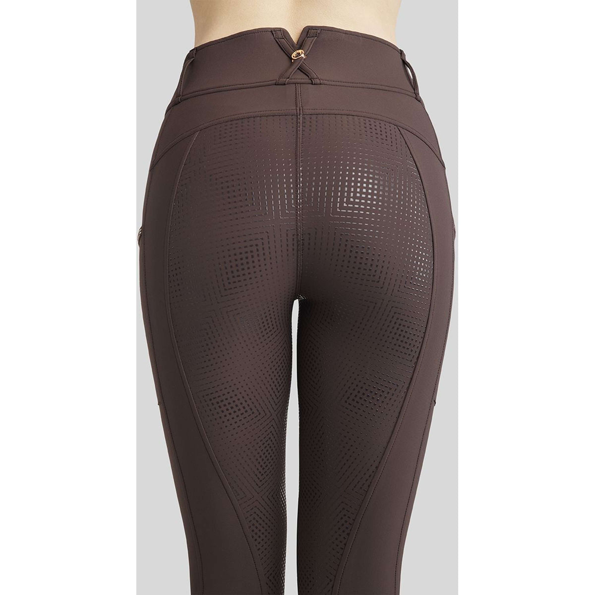 Montar Reitleggings Mirella Rosegold Crystals Full Grip Braun