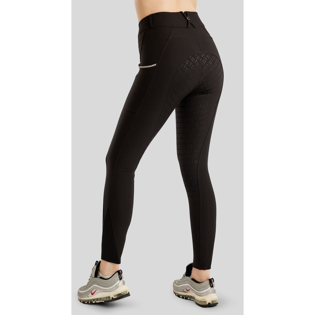 Montar Reithose MoLila Champagne Crystals Full Grip Schwarz