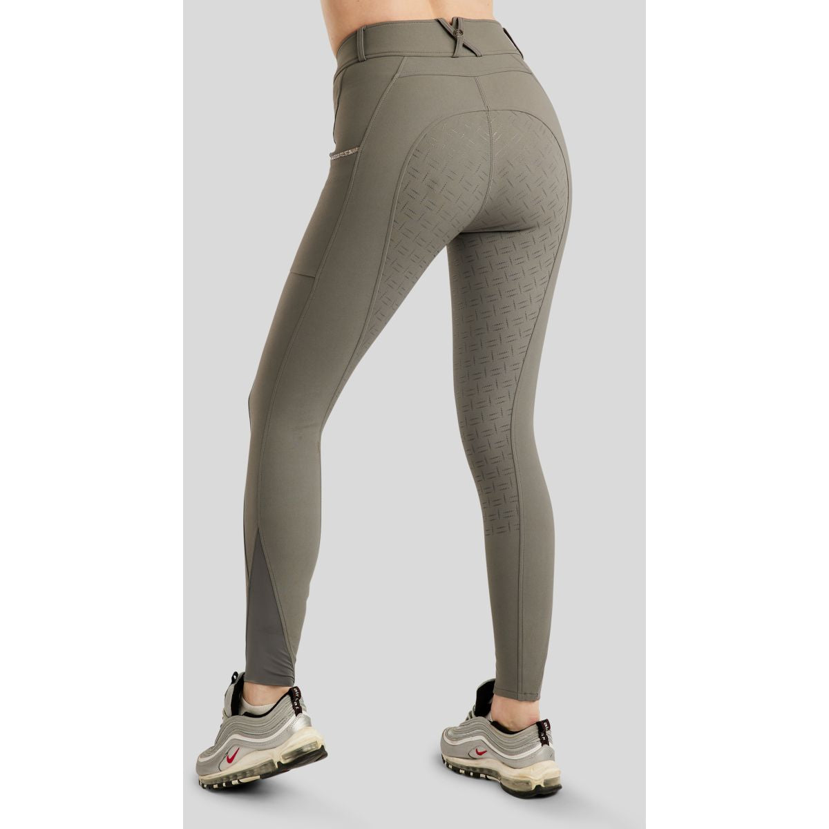 Montar Reithose MoLila Champagne Crystals Full Grip Grau