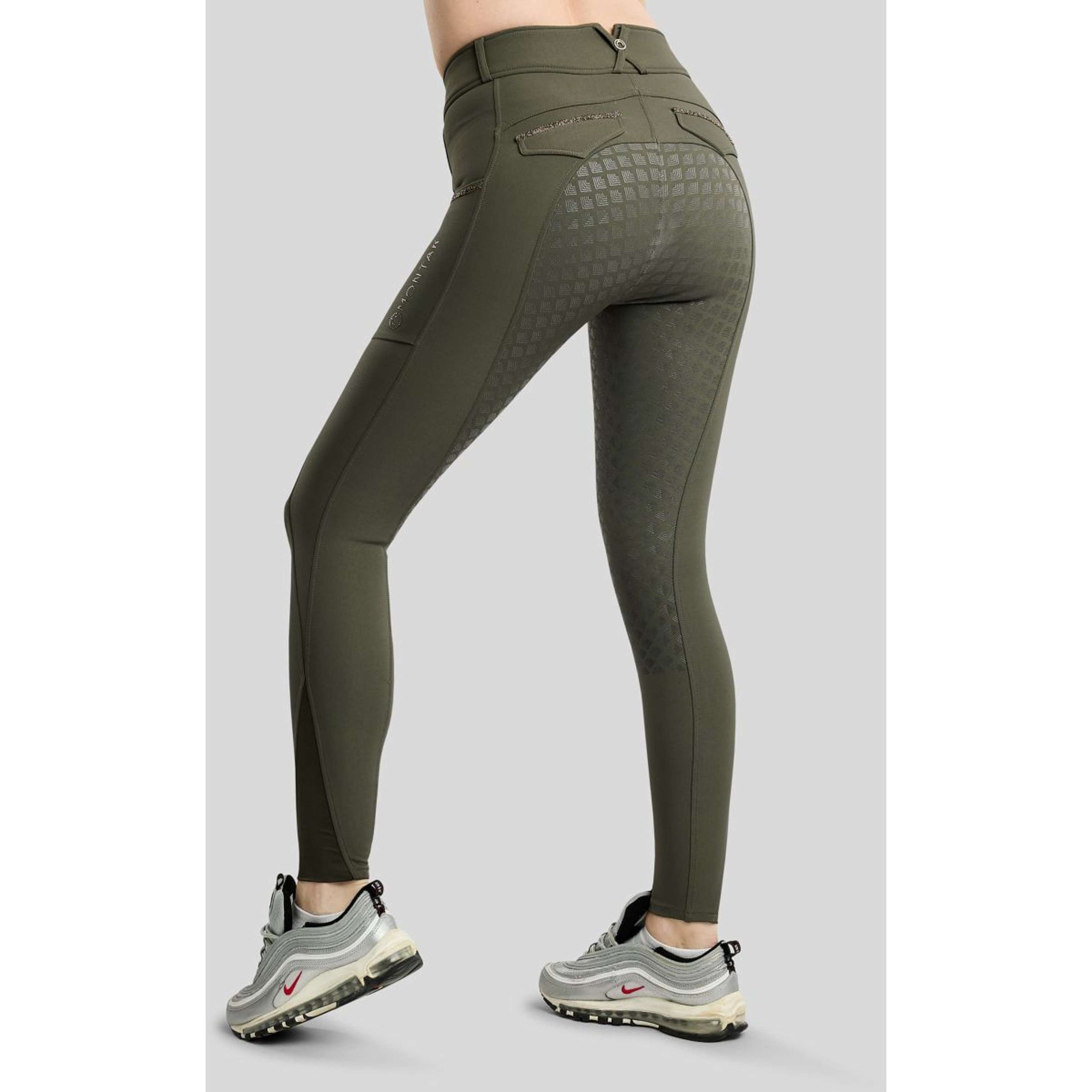 Montar Reithose MoVeronica Golden Quartz Full Grip Forest Green