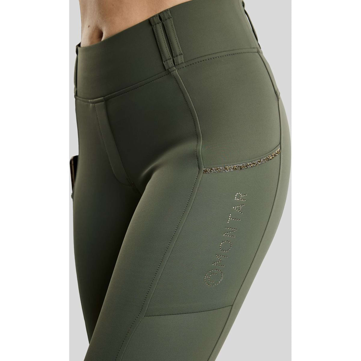 Montar Thermo-Reitleggings MoVeronica Golden Quartz Full Grip Forest Green