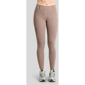 Montar Thermo-Reitleggings MoAddie Hybrid Gun Metal Logo Full Grip Nougat Brown