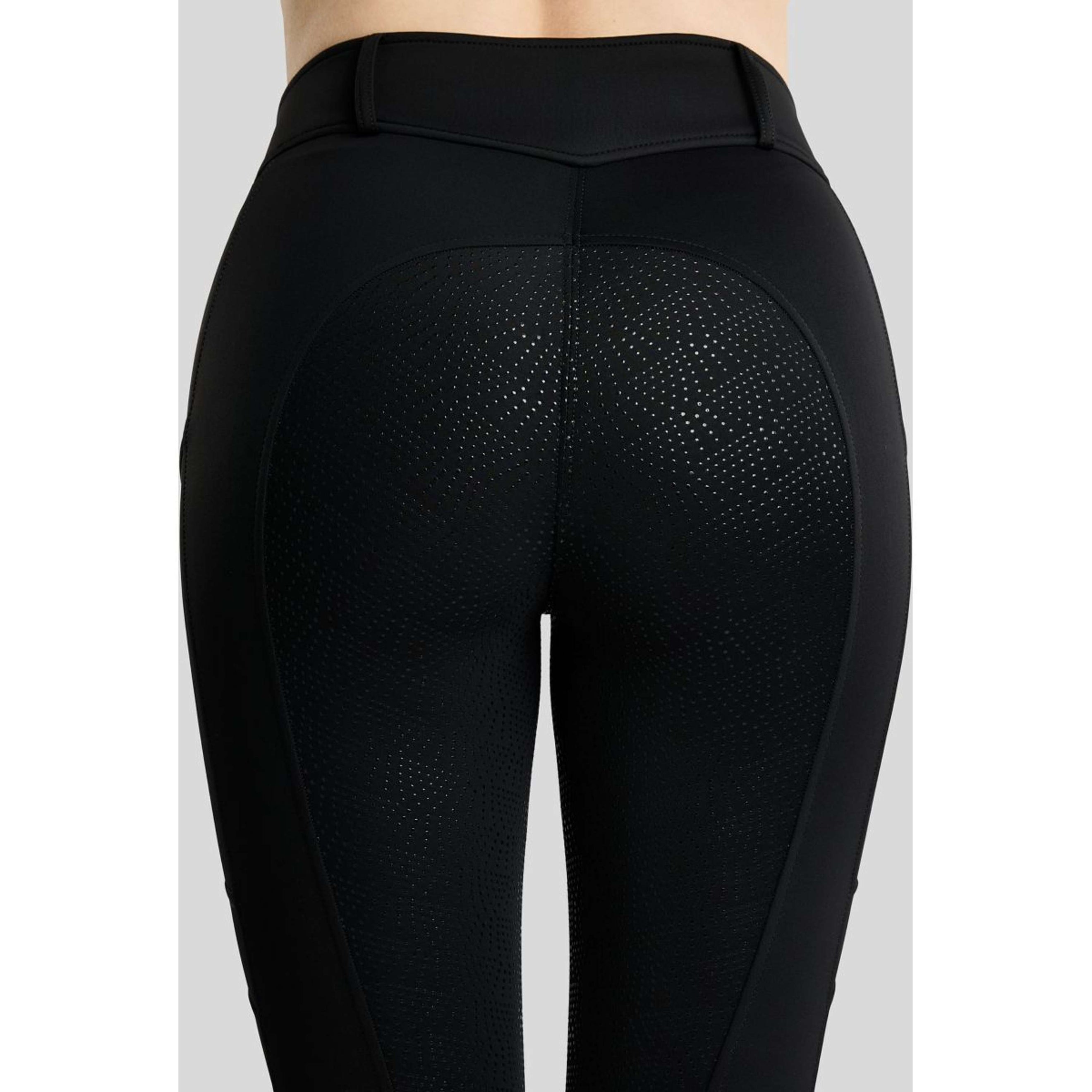 Montar Thermo-Reitleggings MoAddie Hybrid Gun Metal Logo Full Grip Schwarz