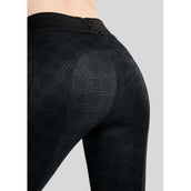 Montar Thermo-Reitleggings MoLeia Lumber Check All Over Printed Full Grip Schwarz