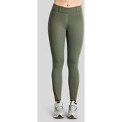 Montar Reitleggings MoWilma Hybrid Pintucks Golden Quartz Crystals Full Grip Forest Green