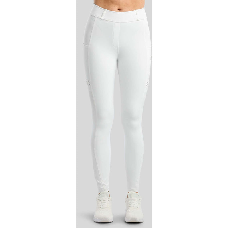 Montar Reitleggings MoWilma Hybrid Pintucks Golden Quartz Crystals Full Grip Weiß