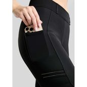 Montar Reitleggings MoWilma Hybrid Pintucks Golden Quartz Crystals Full Grip Schwarz