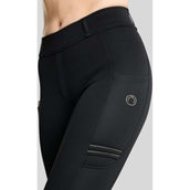 Montar Reitleggings MoWilma Hybrid Pintucks Golden Quartz Crystals Full Grip Schwarz