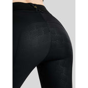 Montar Reitleggings MoWilma Hybrid Pintucks Golden Quartz Crystals Full Grip Schwarz