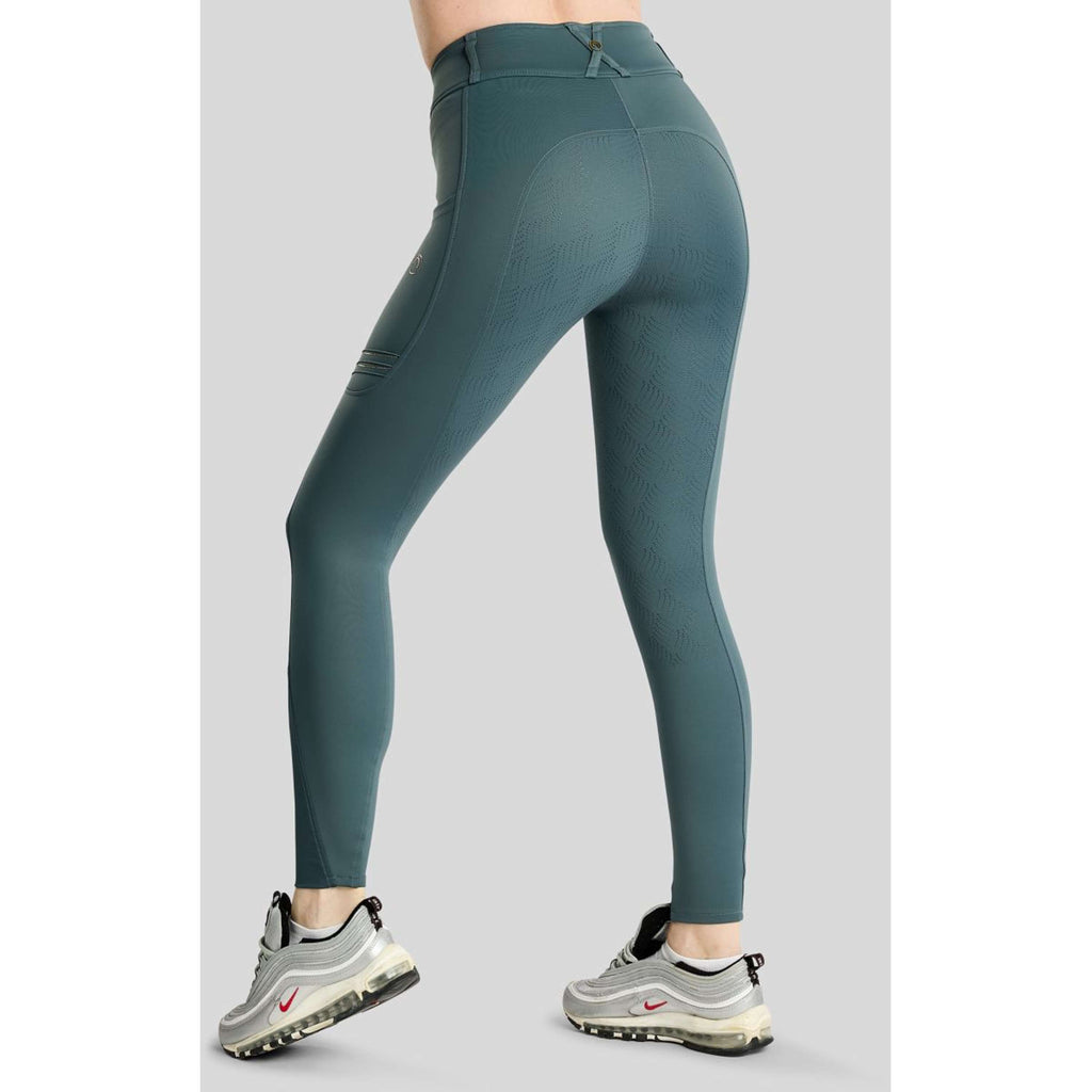 Montar Reitleggings MoWilma Hybrid Pintucks Golden Quartz Crystals Full Grip Dark Slate