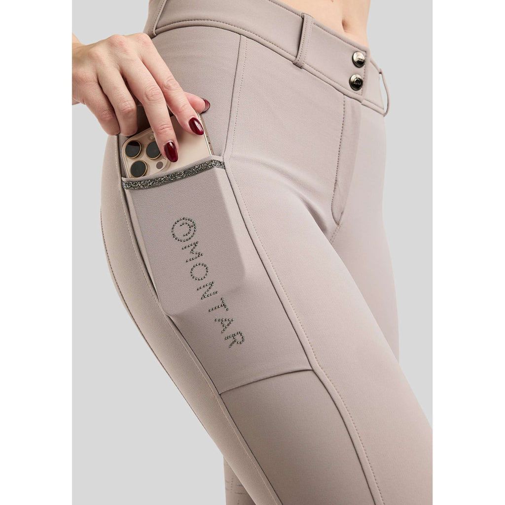 Montar Reithose MoMaisy Full Grip Pearl Grey