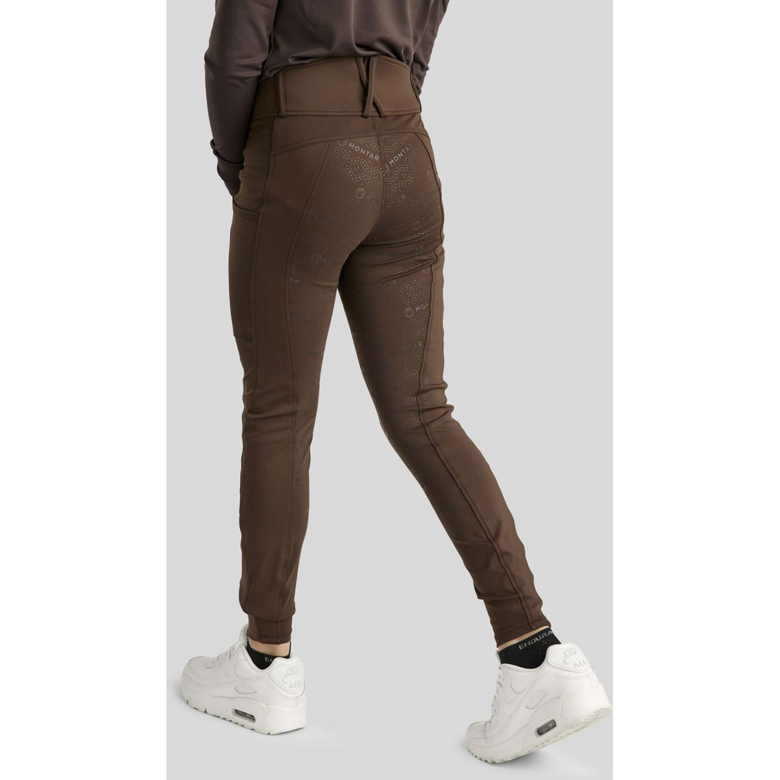 Montar Reitleggings Rosegold Logo Junior Full Grip Braun