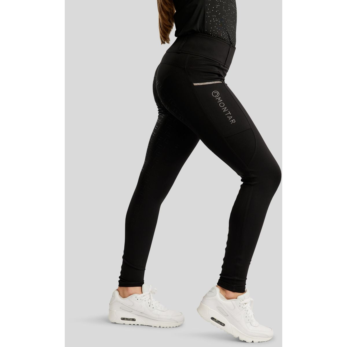 Montar Reitleggings MoLila Champagne Crystals Junior Schwarz