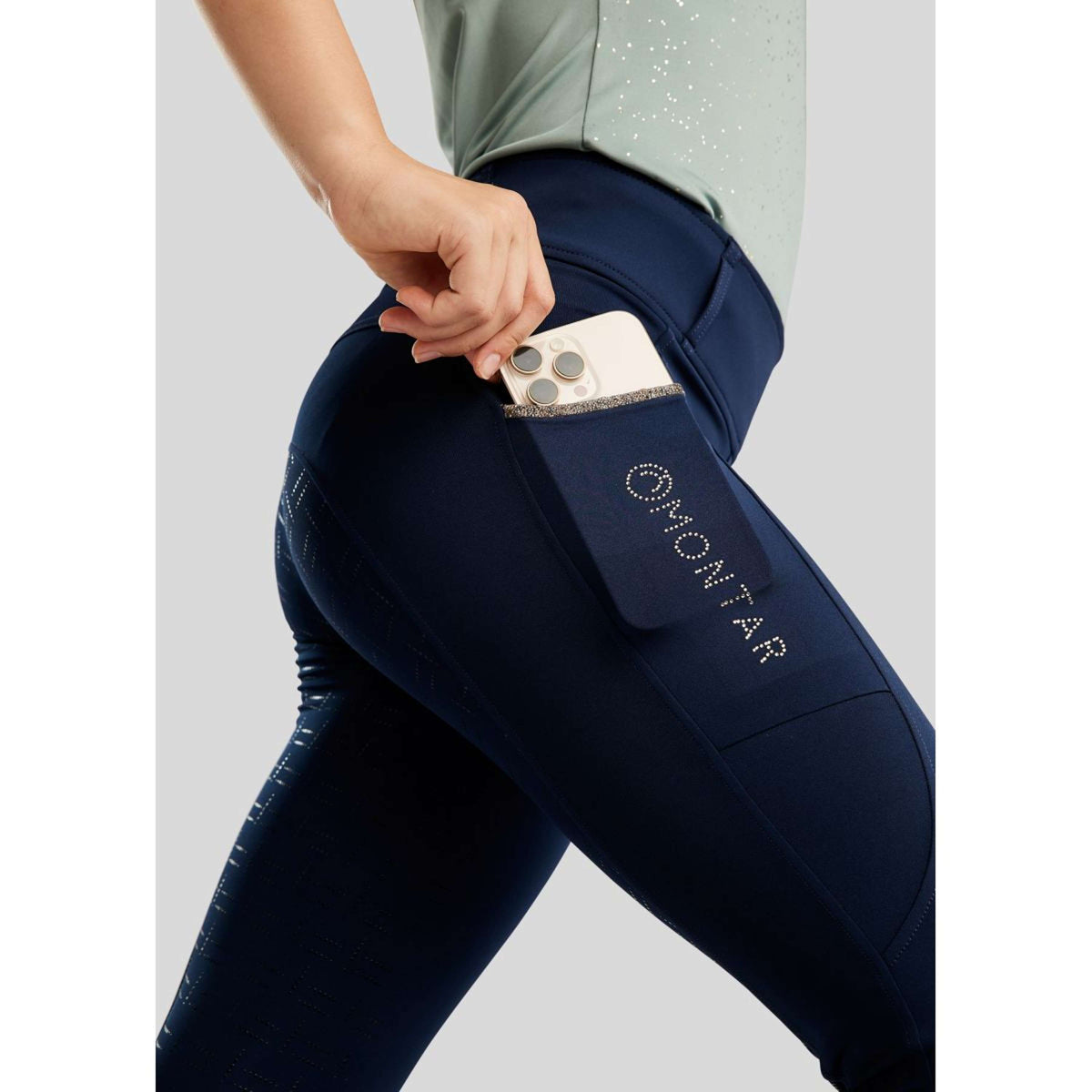Montar Reitleggings MoLila Champagne Crystals Junior Navy