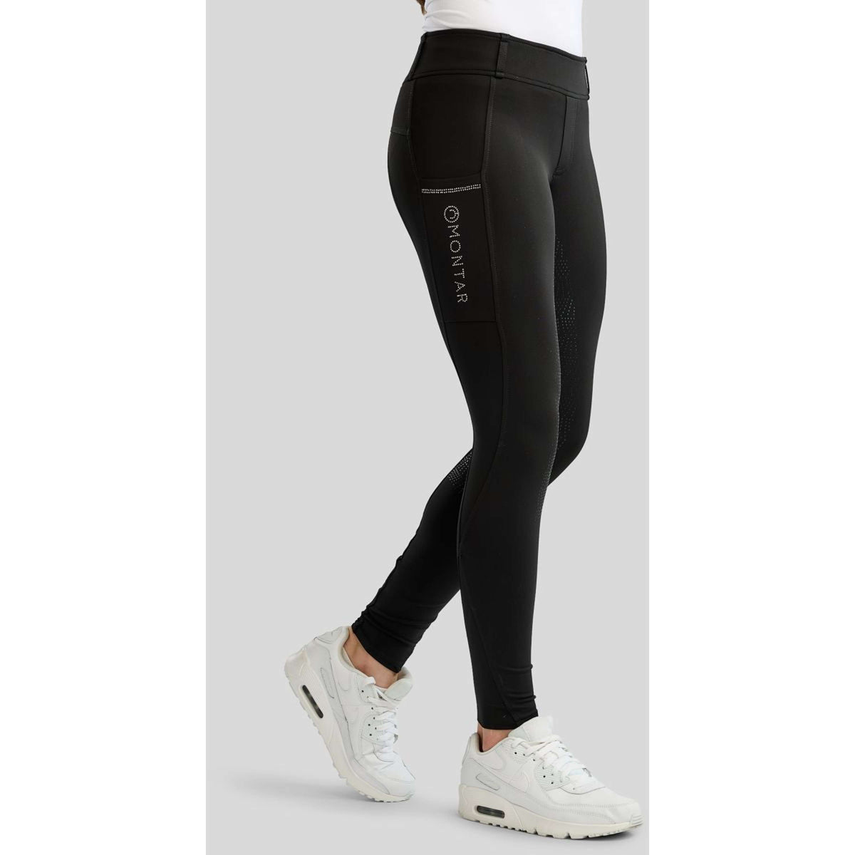 Montar Reitleggings MoEverline Hybrid Golden Quartz Crystals Kids Full Grip Schwarz