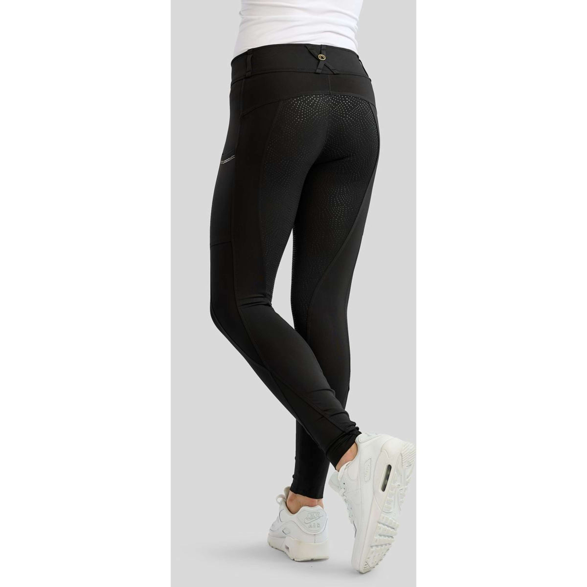 Montar Reitleggings MoEverline Hybrid Golden Quartz Crystals Kids Full Grip Schwarz