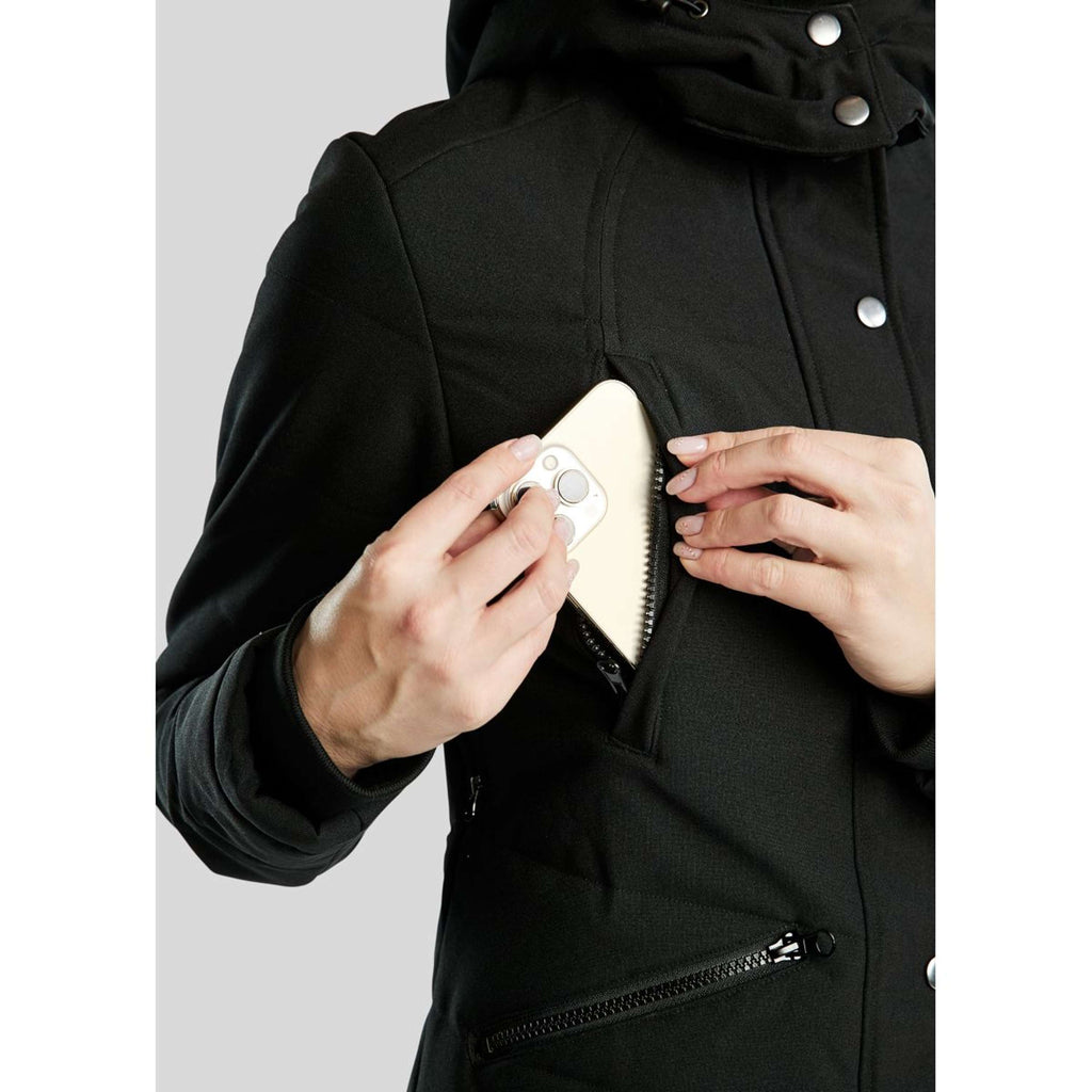 Montar Jacke Dicte Lang Wasserabweisend Schwarz