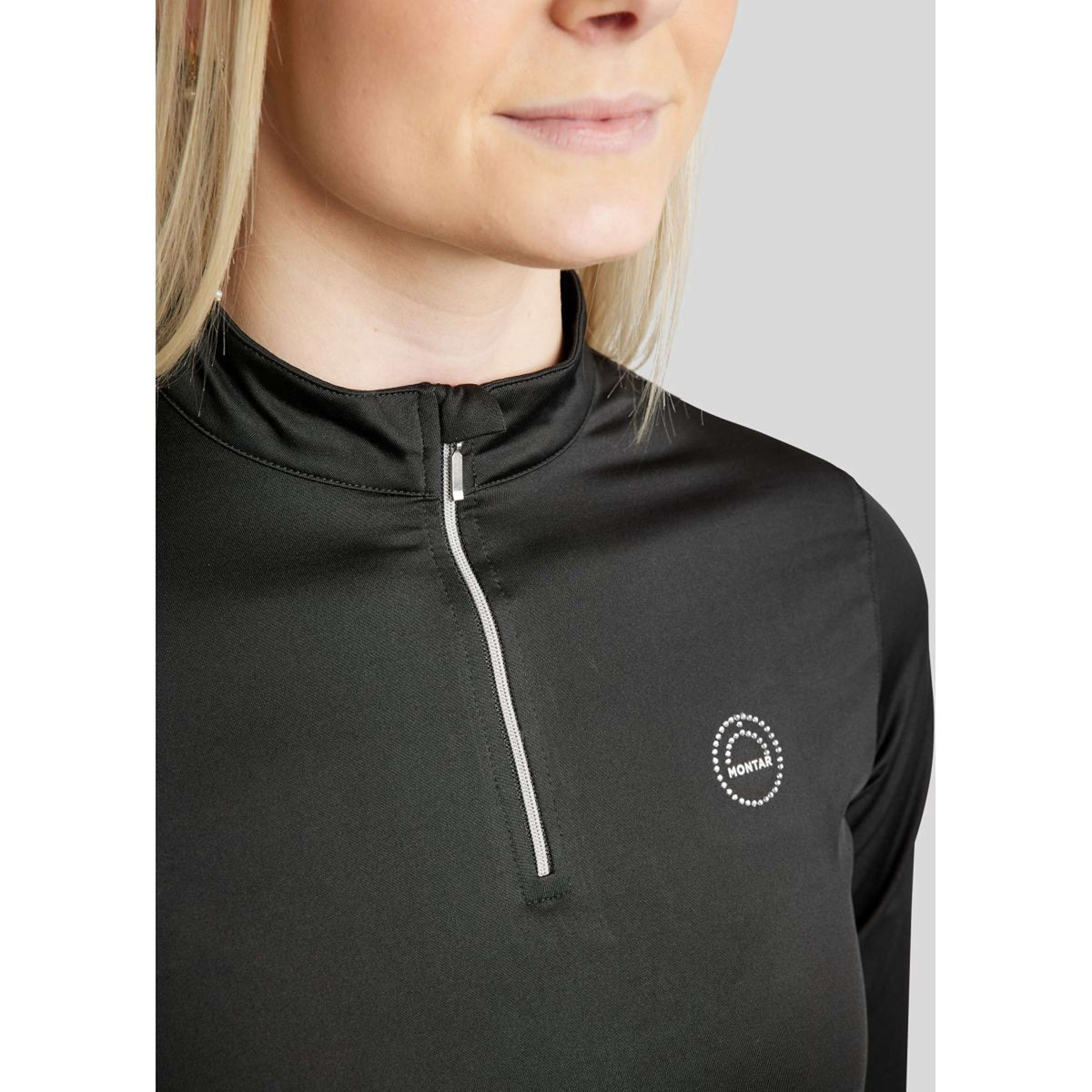 Montar Shirt Everly Crystal Logo Lange Ärmel Schwarz