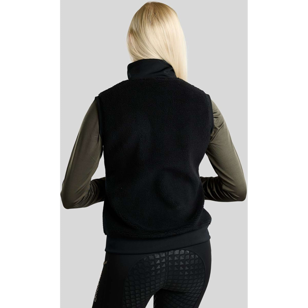 Montar Weste MoEbba Teddy Pile Golden Quartz Schwarz