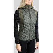 Montar Weste MoEverline Hybrid Detachable Hood Golden Quartz Crystals Forest Green