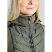 Montar Weste MoEverline Hybrid Detachable Hood Golden Quartz Crystals Forest Green
