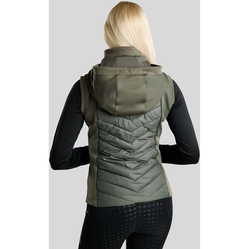 Montar Weste MoEverline Hybrid Detachable Hood Golden Quartz Crystals Forest Green