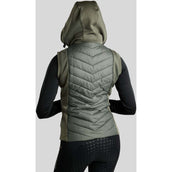 Montar Weste MoEverline Hybrid Detachable Hood Golden Quartz Crystals Forest Green