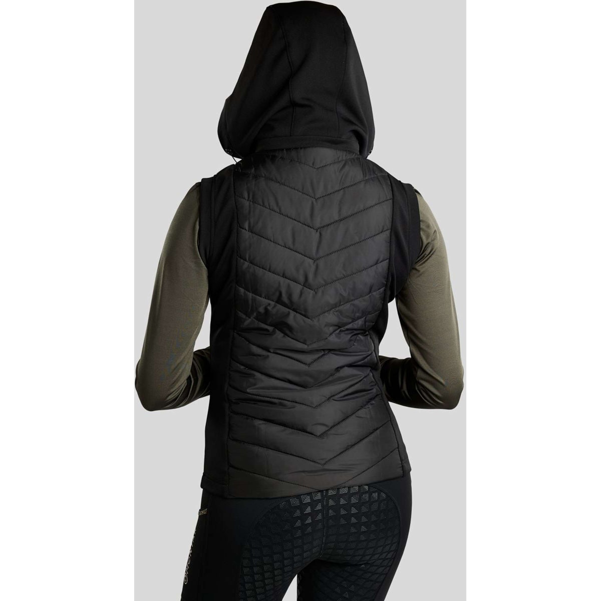 Montar Weste MoEverline Hybrid Detachable Hood Golden Quartz Crystals Schwarz