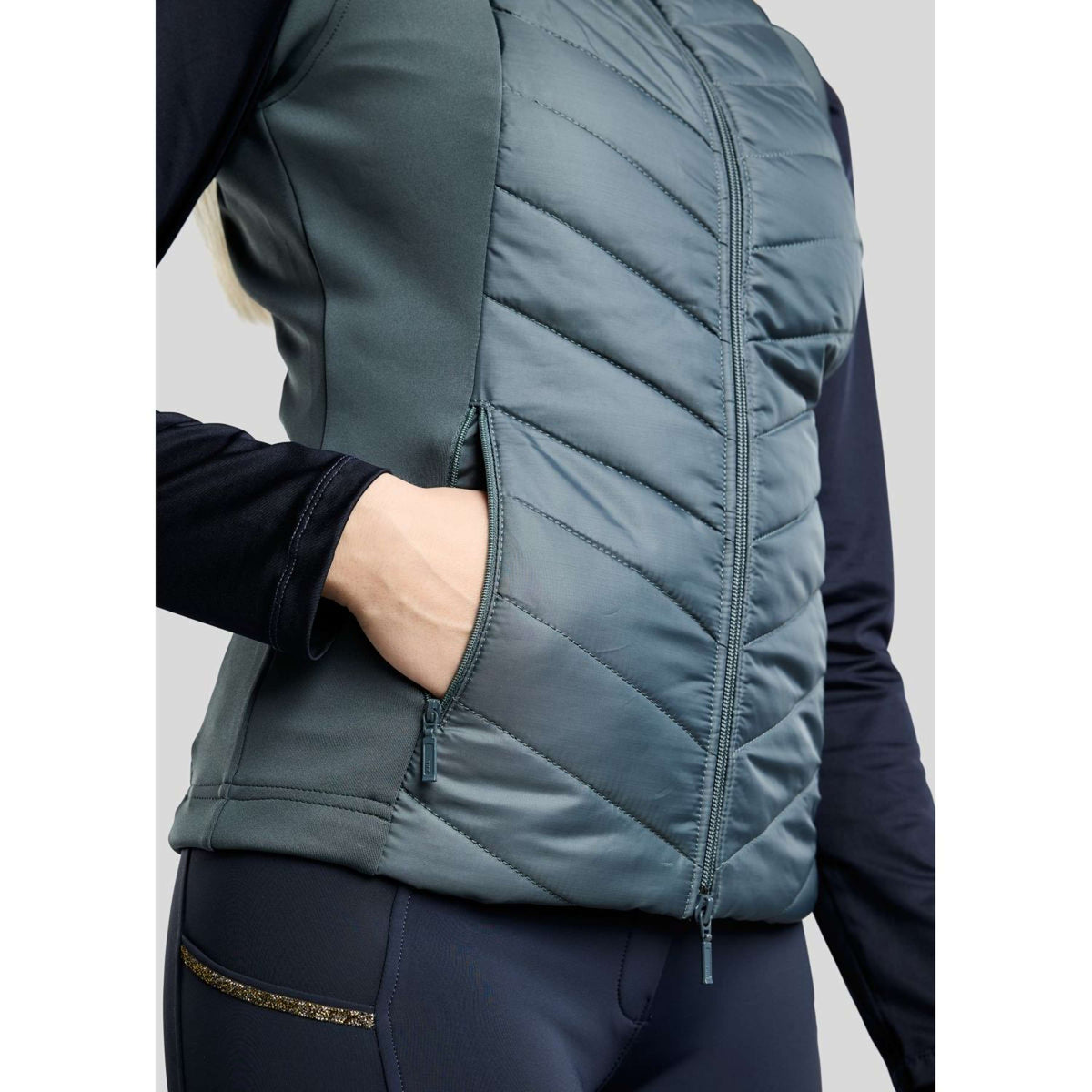 Montar Weste MoEverline Hybrid Detachable Hood Golden Quartz Crystals Dark Slate