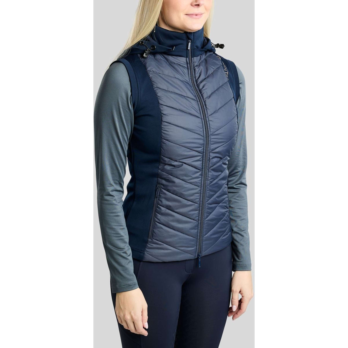 Montar Weste MoEverline Hybrid Detachable Hood Golden Quartz Crystals Navy