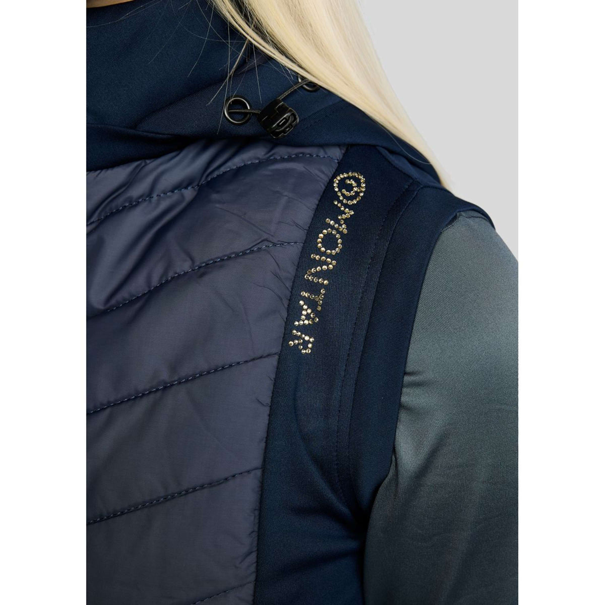 Montar Weste MoEverline Hybrid Detachable Hood Golden Quartz Crystals Navy