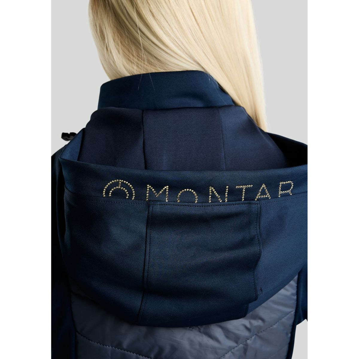 Montar Weste MoEverline Hybrid Detachable Hood Golden Quartz Crystals Navy
