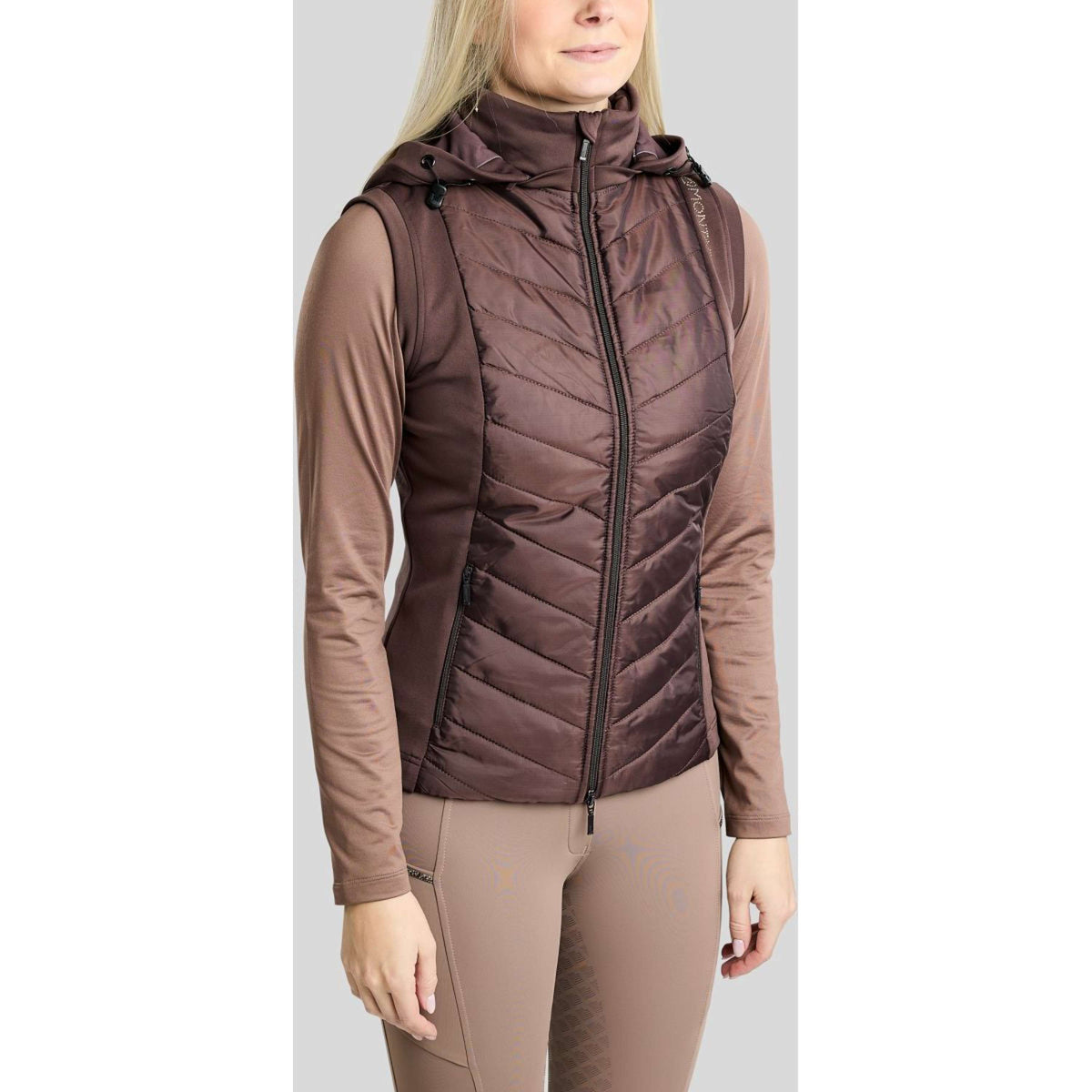 Montar Weste MoEverline Hybrid Detachable Hood Golden Quartz Crystals Black Peony