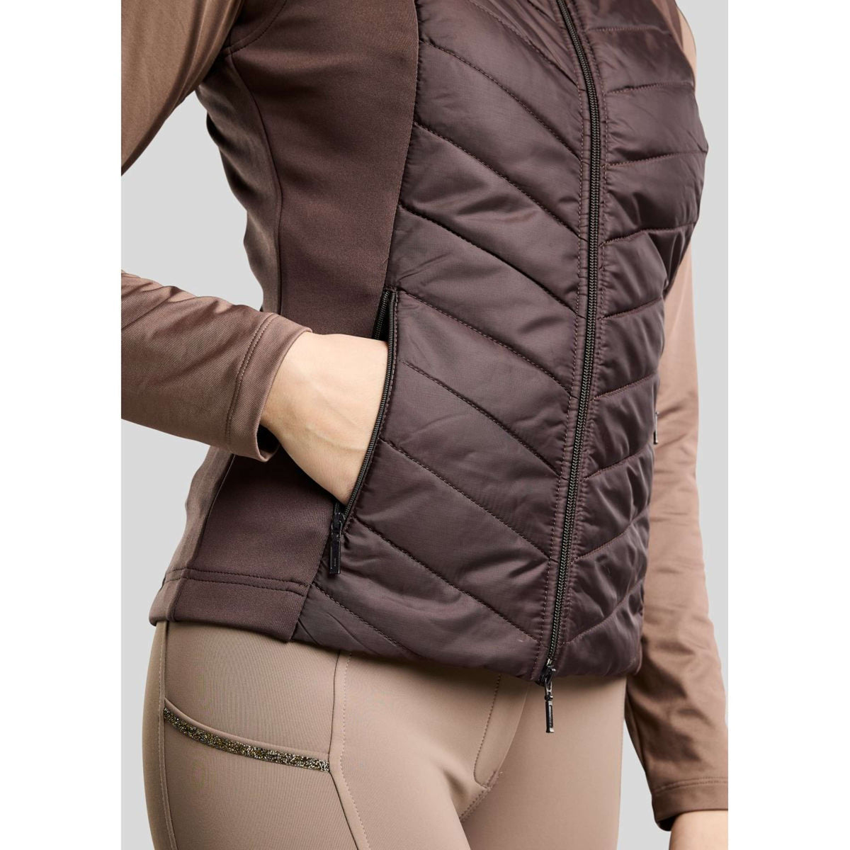 Montar Weste MoEverline Hybrid Detachable Hood Golden Quartz Crystals Black Peony