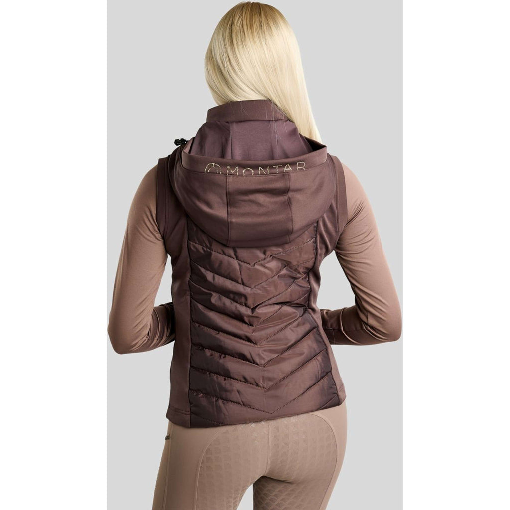 Montar Weste MoEverline Hybrid Detachable Hood Golden Quartz Crystals Black Peony