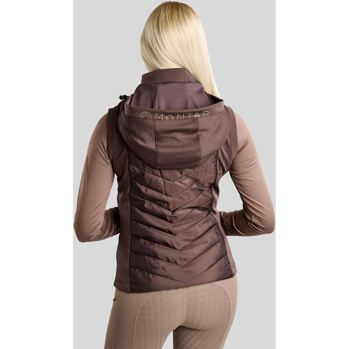 Montar Weste MoEverline Hybrid Detachable Hood Golden Quartz Crystals Black Peony