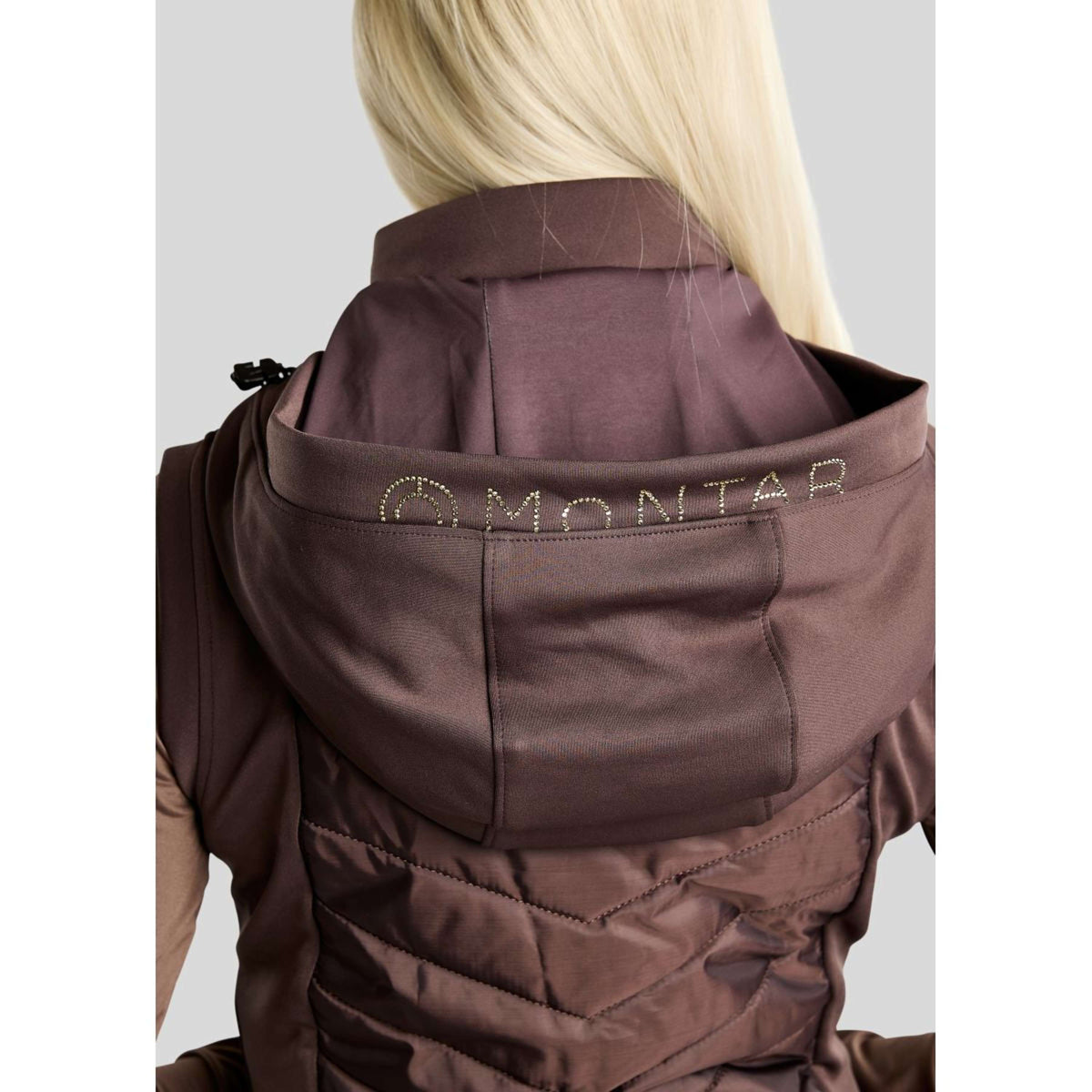 Montar Weste MoEverline Hybrid Detachable Hood Golden Quartz Crystals Black Peony