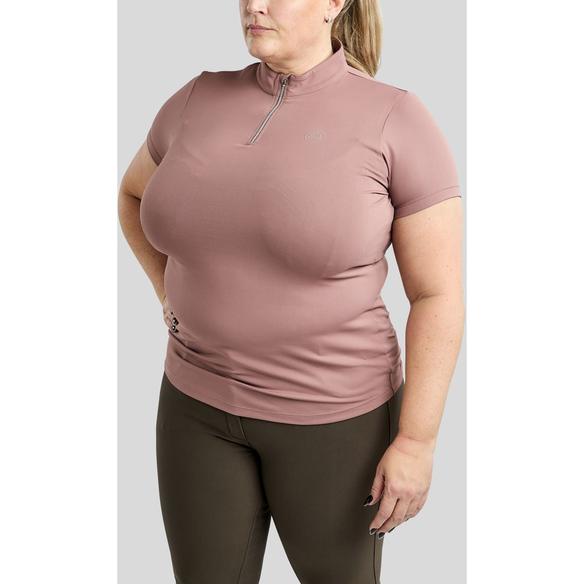 Montar Poloshirt Everly Crystal Logo Curve Dusty Rose