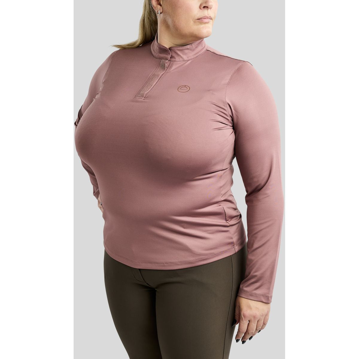 Montar Shirt Briella Rosegold Crystals Curve Lange Ärmel Dusty Rose