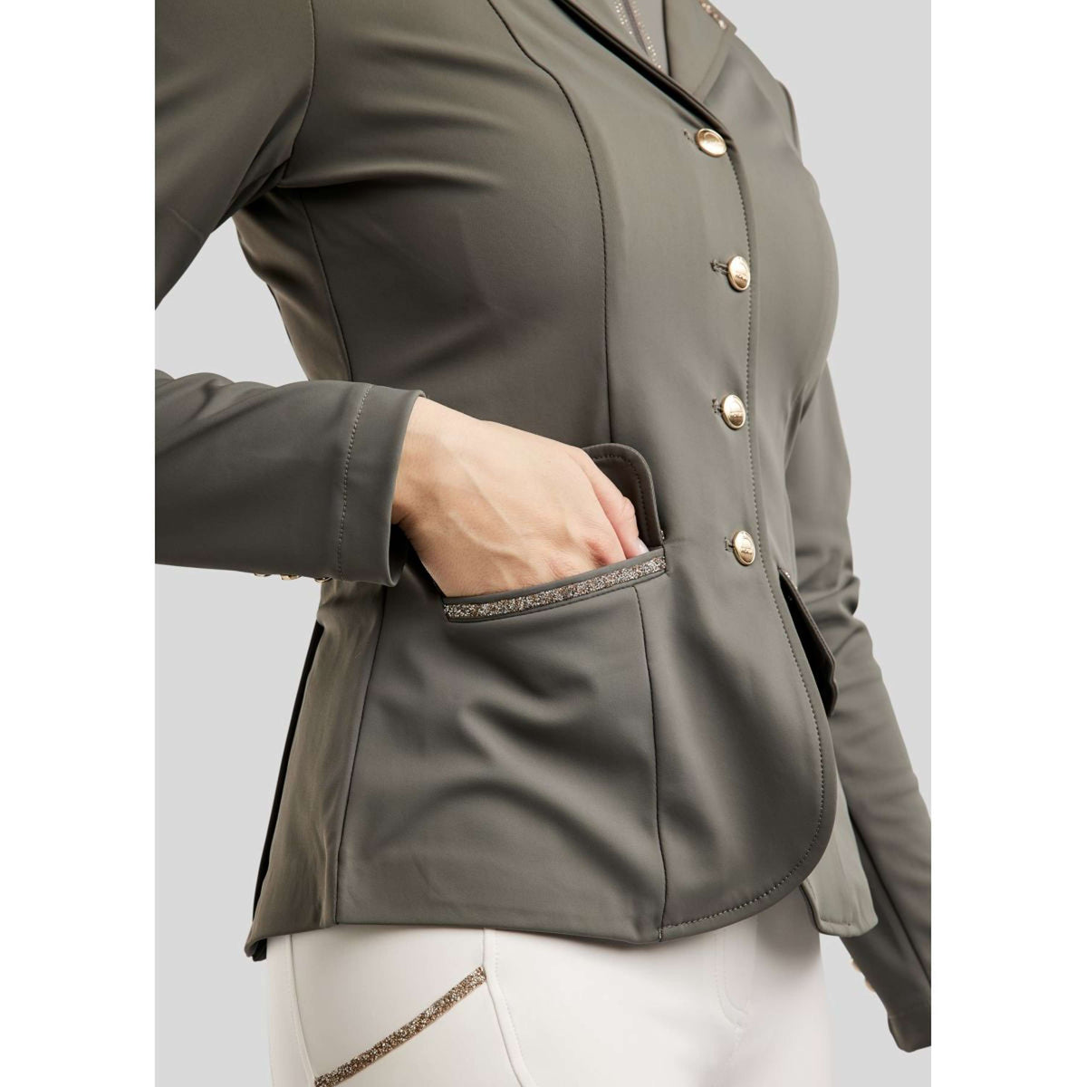 Montar Turnierjacket MoLila Champagne Crystals Grau