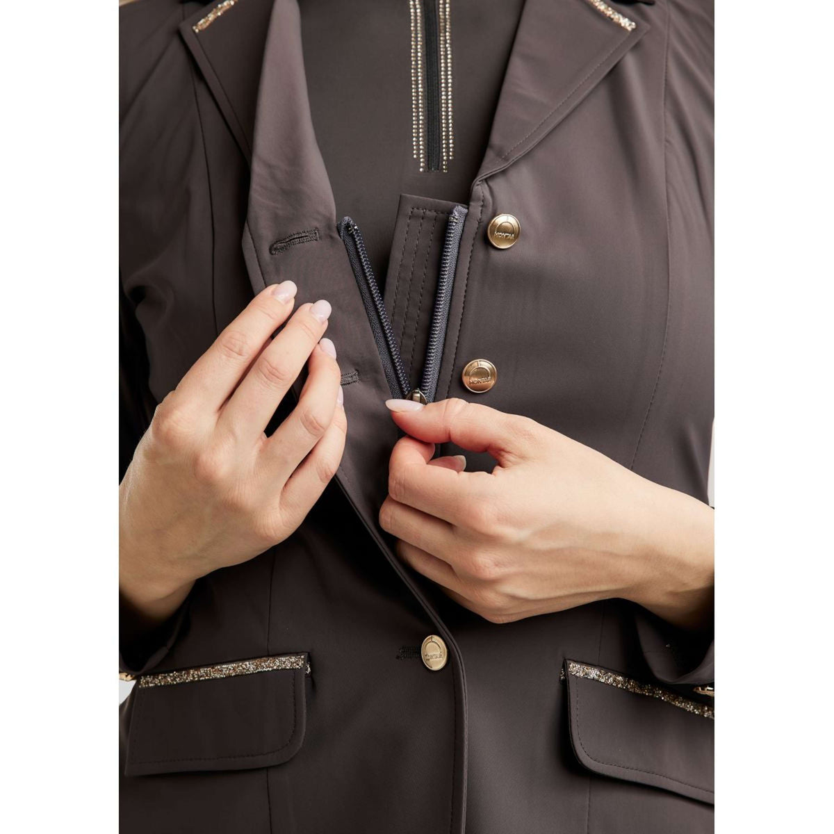 Montar Turnierjacket MoLila Champagne Crystals Slate Grey